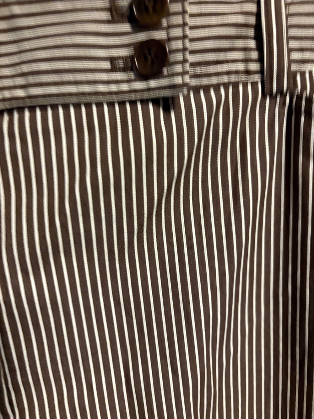 Jones New York Women's Striped Capri Pants in Brown & White - Picture 3 of 12